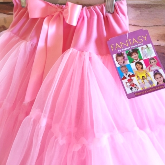 DANCE Pink Gym TUTU PUPPET WORKSHOP Barbie Rose Satin Elastic Tulle Slip Skirt S - Picture 7 of 16